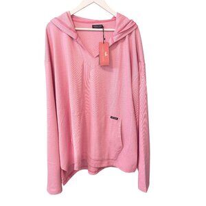 Southern Marsh NWT Pink Striped Sandbar Performance Hoodie Women's size 2XL